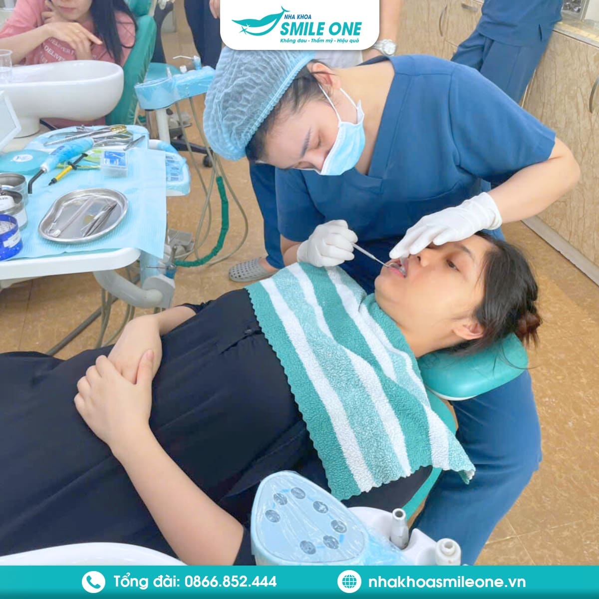 All-on-4 bệnh nhân tiêu xương nặng lâu năm → ghép xương nhân tạo kết hợp → lắp răng tạm sau 48h đảm bảo thẩm mỹ trong thời gian chờ tích hợp xương
