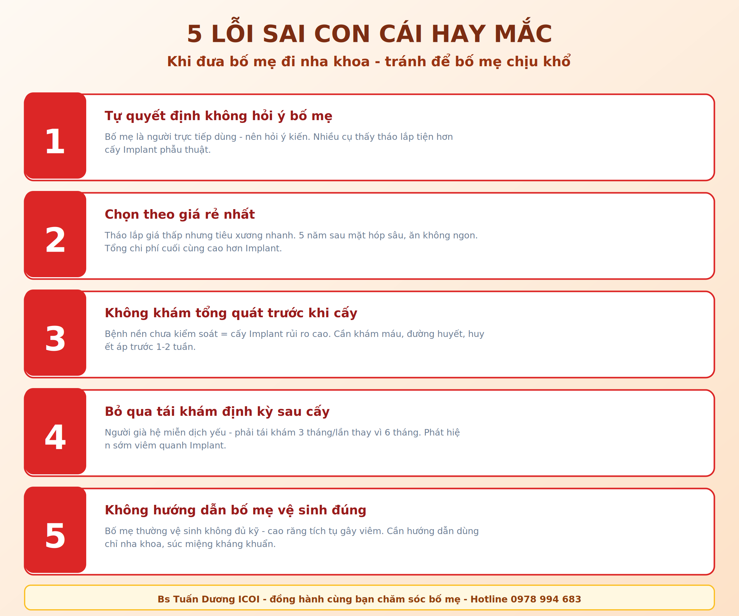 Lưu ý cho con cái khi đưa bố mẹ đi nha khoa