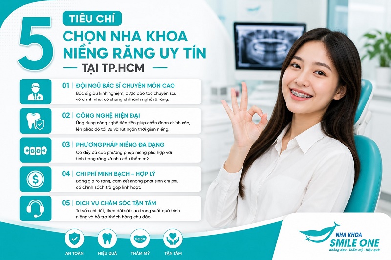 tiêu chí chọn nha khoa niềng răng uy tín tại TP.HCM