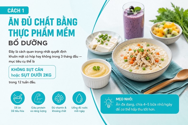 Đây là cách quan trọng nhất quyết định khuôn mặt có hóp hay không trong 3 tháng đầu