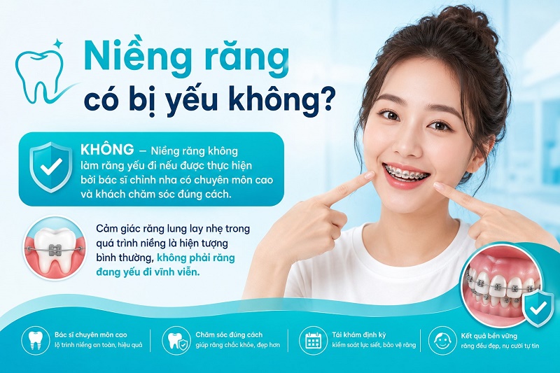 KHÔNG - Niềng răng không làm răng yếu đi nếu được thực hiện bởi bác sĩ chỉnh nha có chuyên môn cao