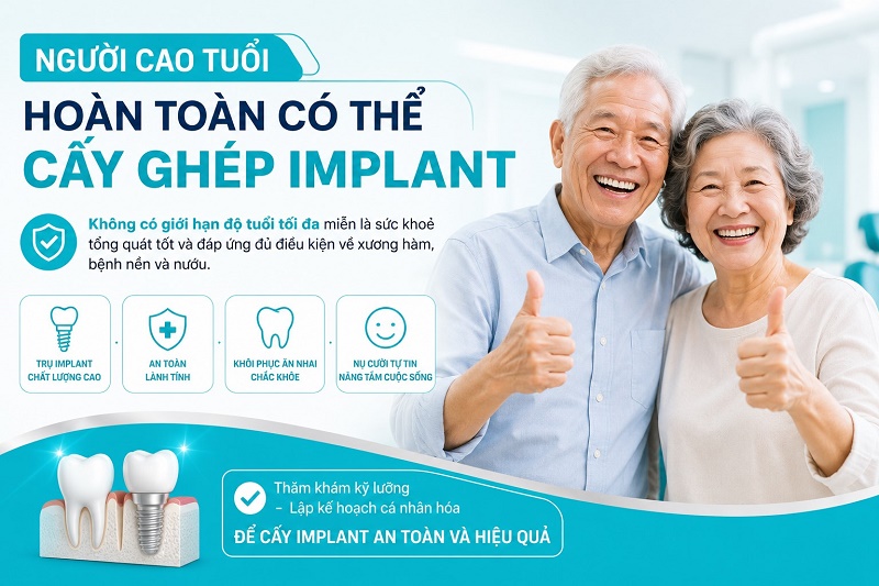 Người cao tuổi hoàn toàn có thể cấy ghép implant được