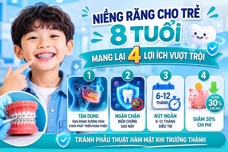 Niềng răng cho trẻ 8 tuổi mang lại 4 lợi ích vượt trội