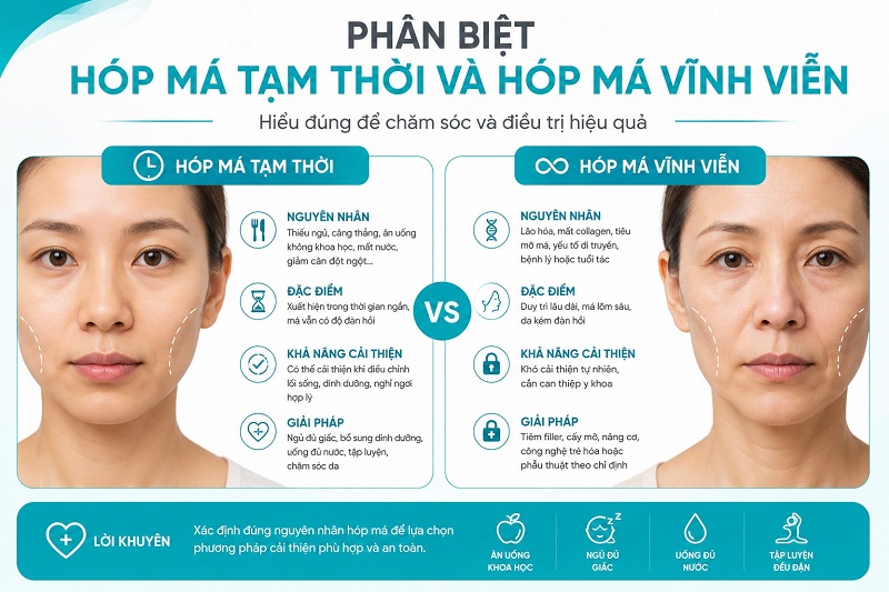 Hóp má khi niềng tạm thời hay vĩnh viễn