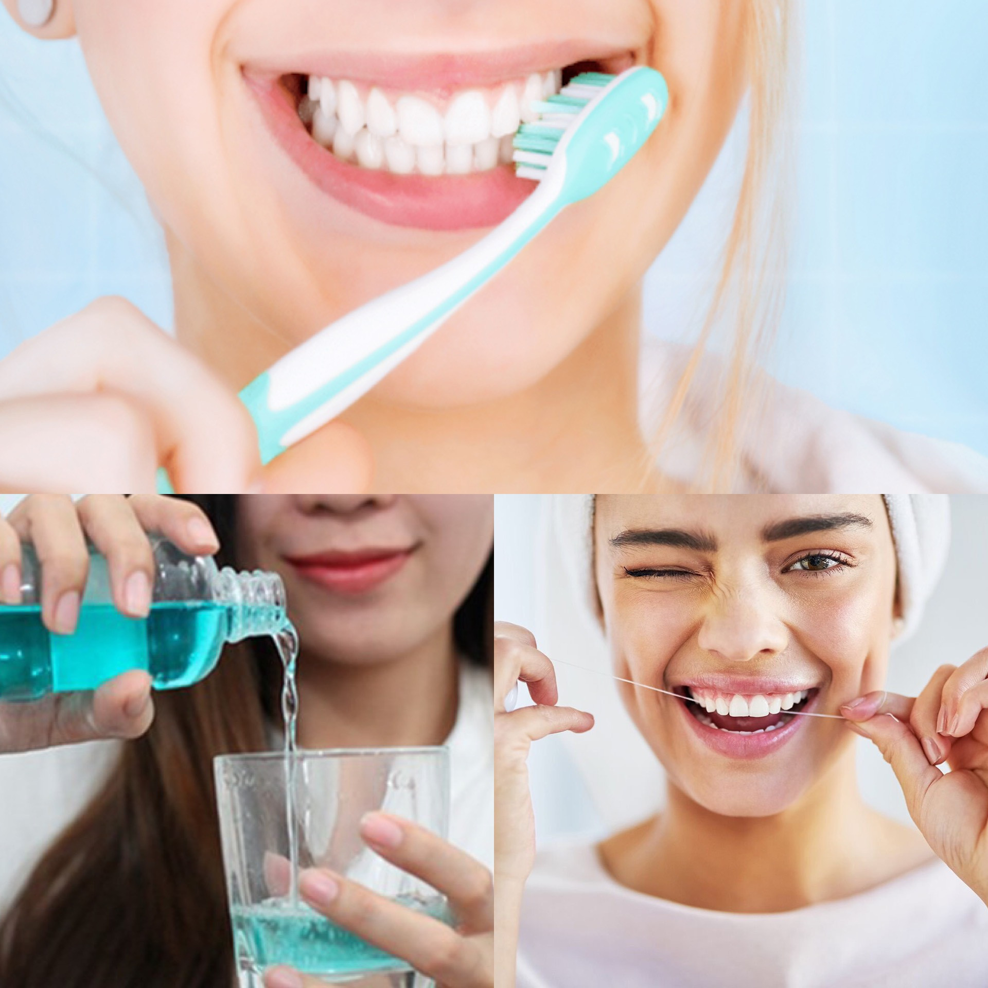 Vệ sinh răng miệng đúng cách, đánh răng sạch sẽ, súc miệng sát khuẩn
