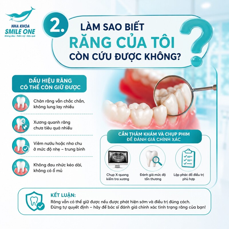 Một chiếc răng còn khả năng bảo tồn hay không không thể xác định
