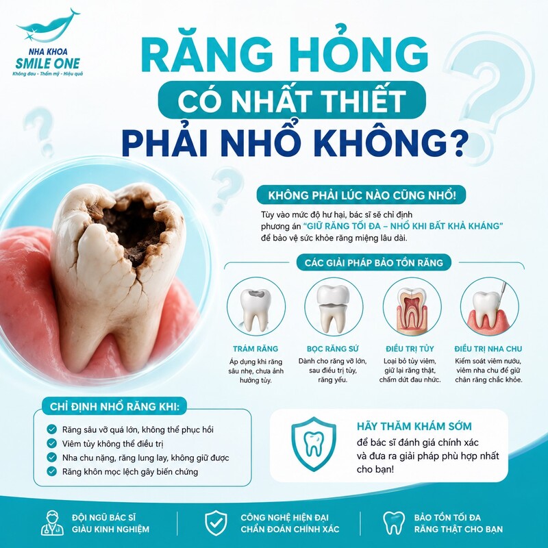 răng hỏng có nhất thiết phải nhổ không?