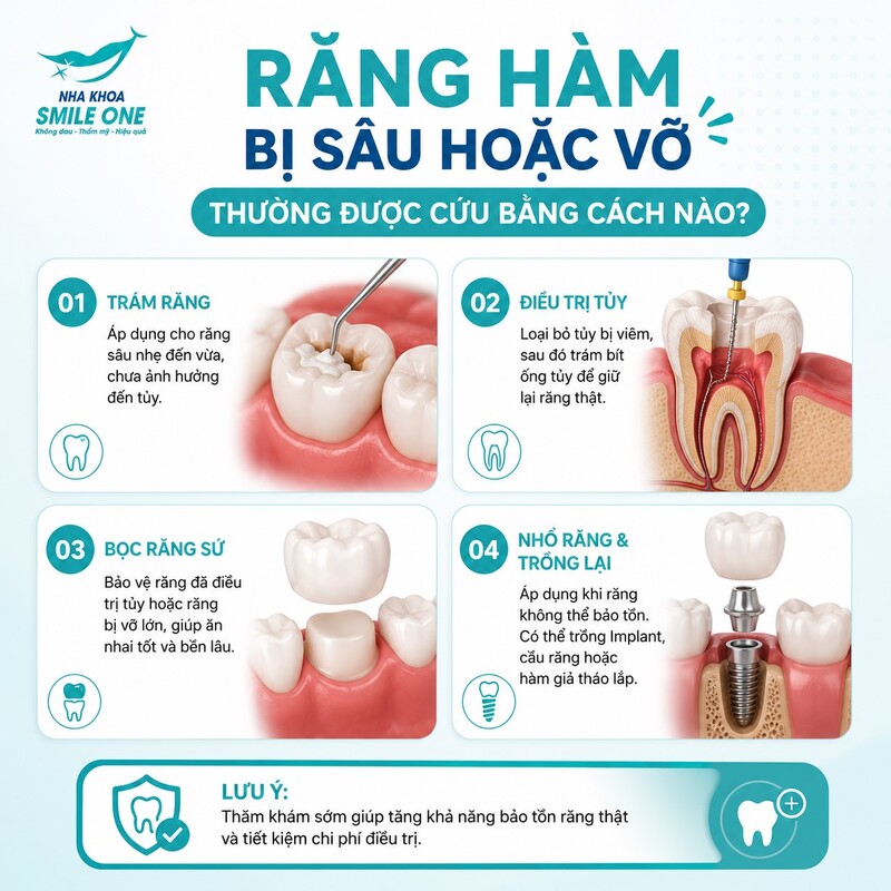 Tùy nguyên nhân, bác sĩ có thể cân nhắc điều trị nội nha lại hoặc phẫu thuật nội nha.