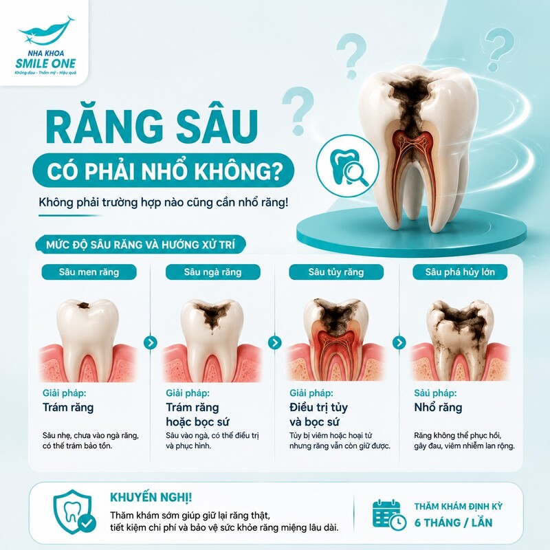 Cách giữ răng phụ thuộc phần sâu đã phá hủy đến đâu