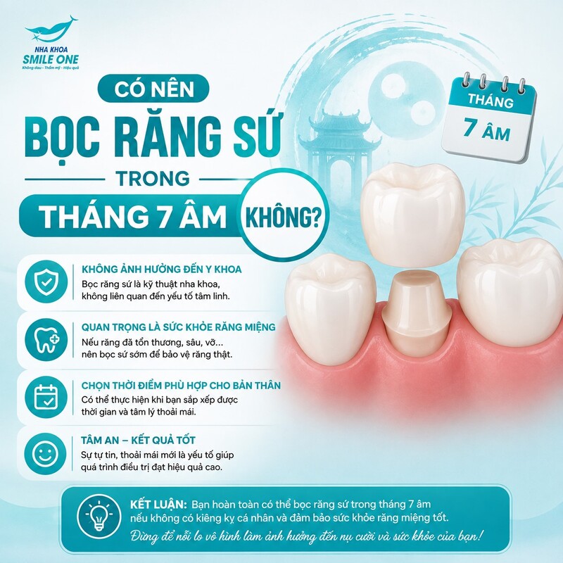 Có thể bọc răng sứ trong tháng 7 âm nếu bác sĩ đã kiểm tra