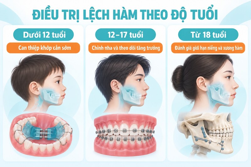 Điều trị lệch hàm bằng chỉnh nha theo từng độ tuổi