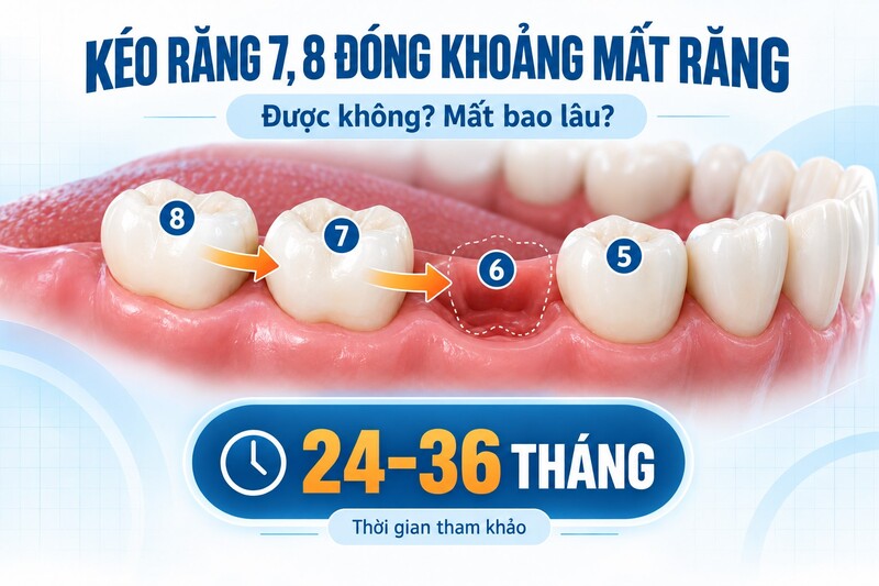 Mất răng số 6 kéo răng số 7 và số 8 như thế nào