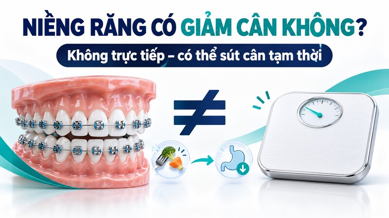 Niềng răng không trực tiếp làm giảm cân nhưng có thể khiến một số người ăn ít hơn trong thời gian đầu.