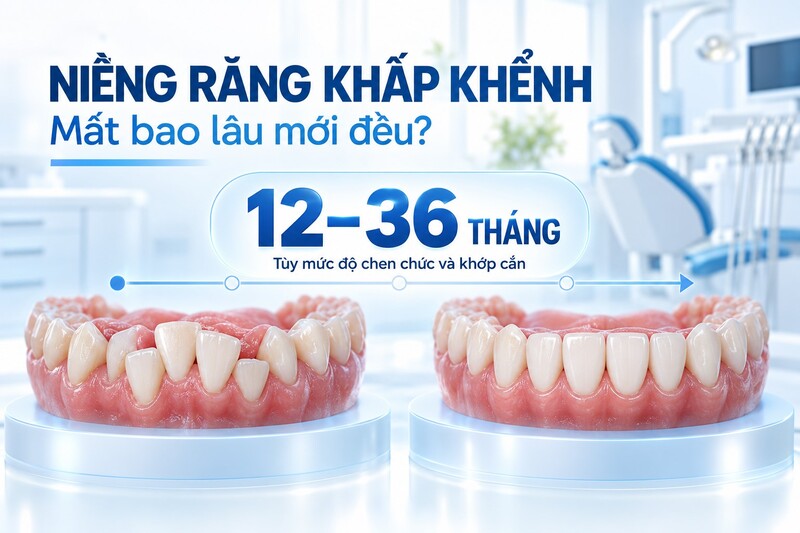 Niềng răng khấp khểnh mất bao lâu từ 12 đến 36 tháng