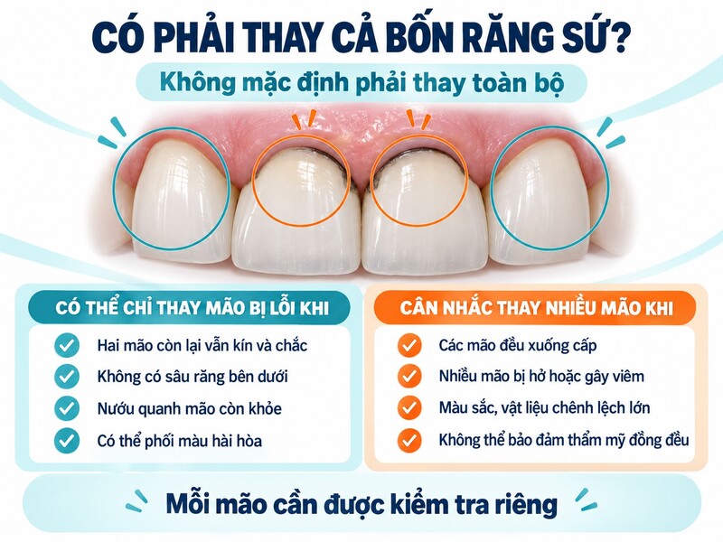 Phân biệt lộ viền kim loại tụt nướu mão sứ hở cao răng và sâu răng