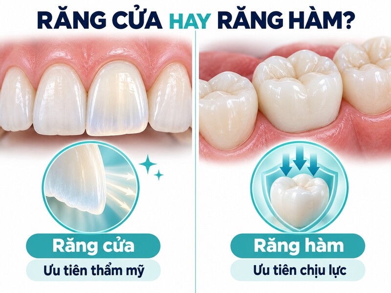 Dòng phôi DMAX cần được lựa chọn theo vị trí và lực nhai của từng răng.