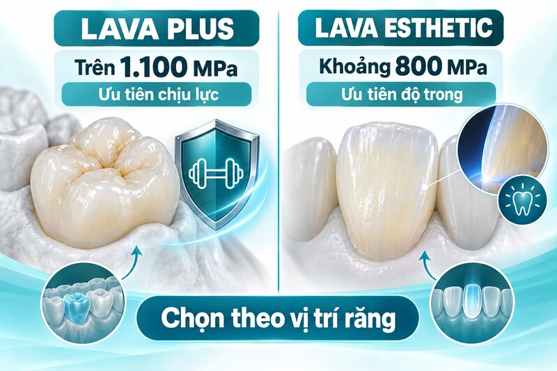 Răng sứ Lava 3M gồm Lava Plus và Lava Esthetic giá 7–15 triệu đồng một răng
